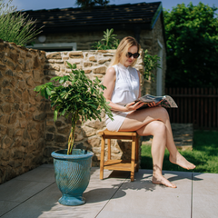 Pot MORGANE 32x39cm bleu fer