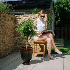 Pot MORGANE 32x39cm orange sur noir