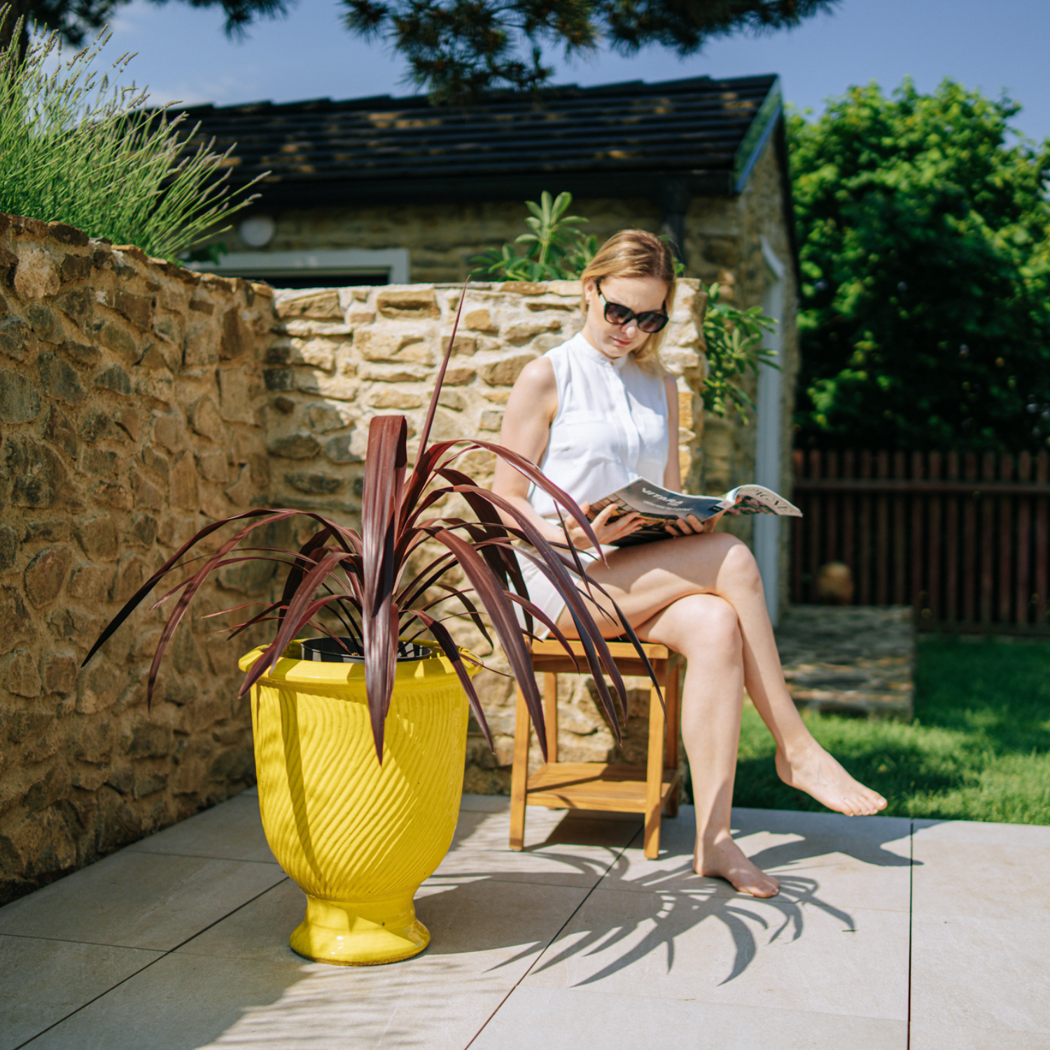 Pot MORGANE 42x52cm jaune Provencelia