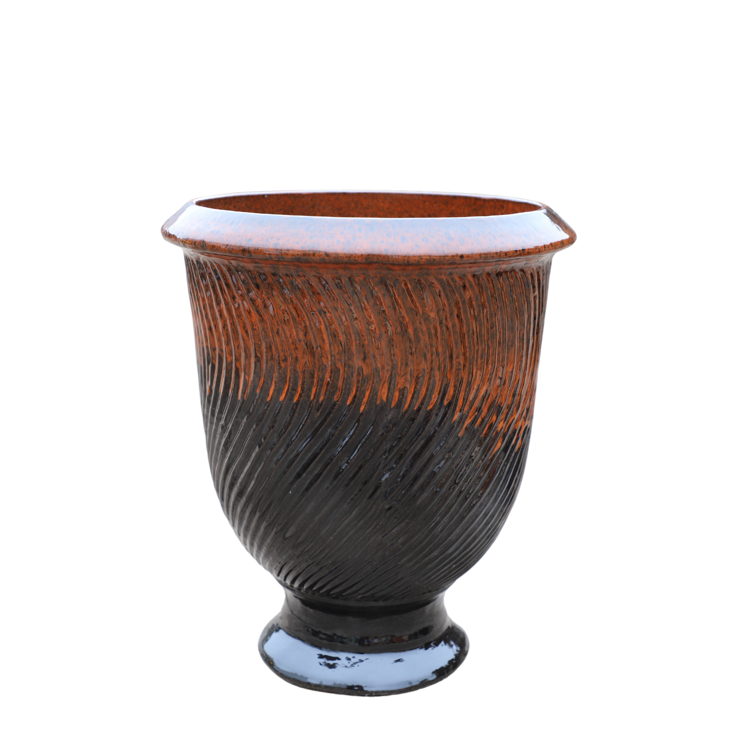 Pot MORGANE 42x52cm orange sur noir Provencelia