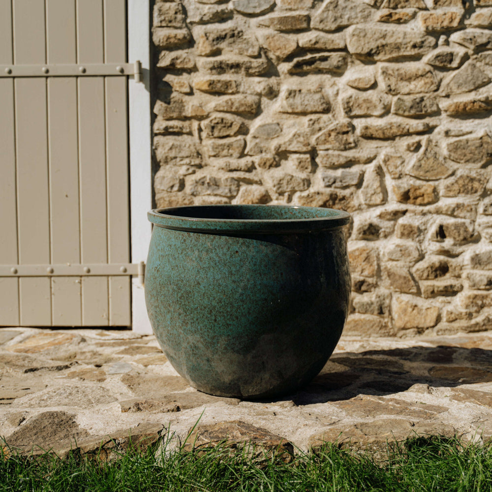 Vaso NEWTON 34x28cm blu acciaio