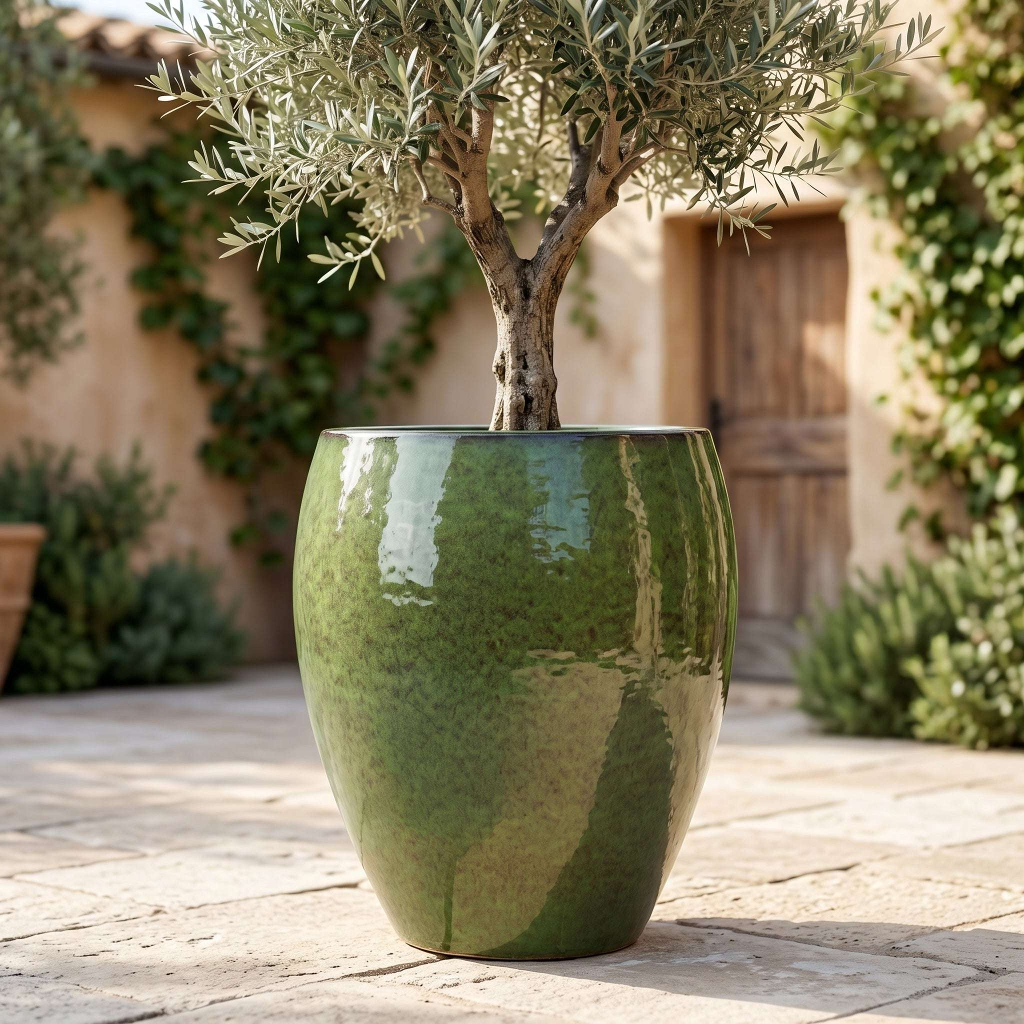 Pot POSEIDON 28x31cm vert tropical Provencelia