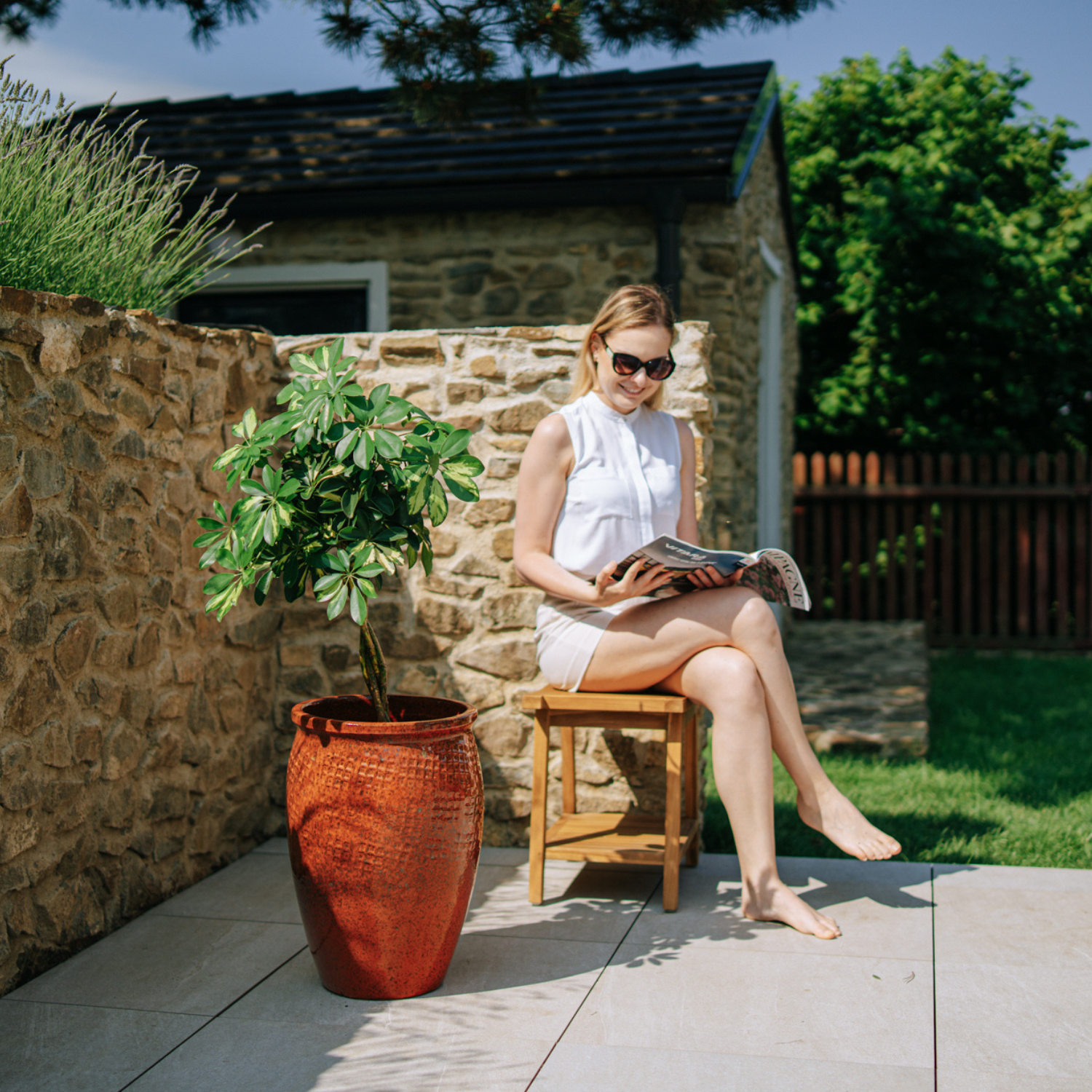 Pot POSEIDON 36x52cm rouille automnale Provencelia