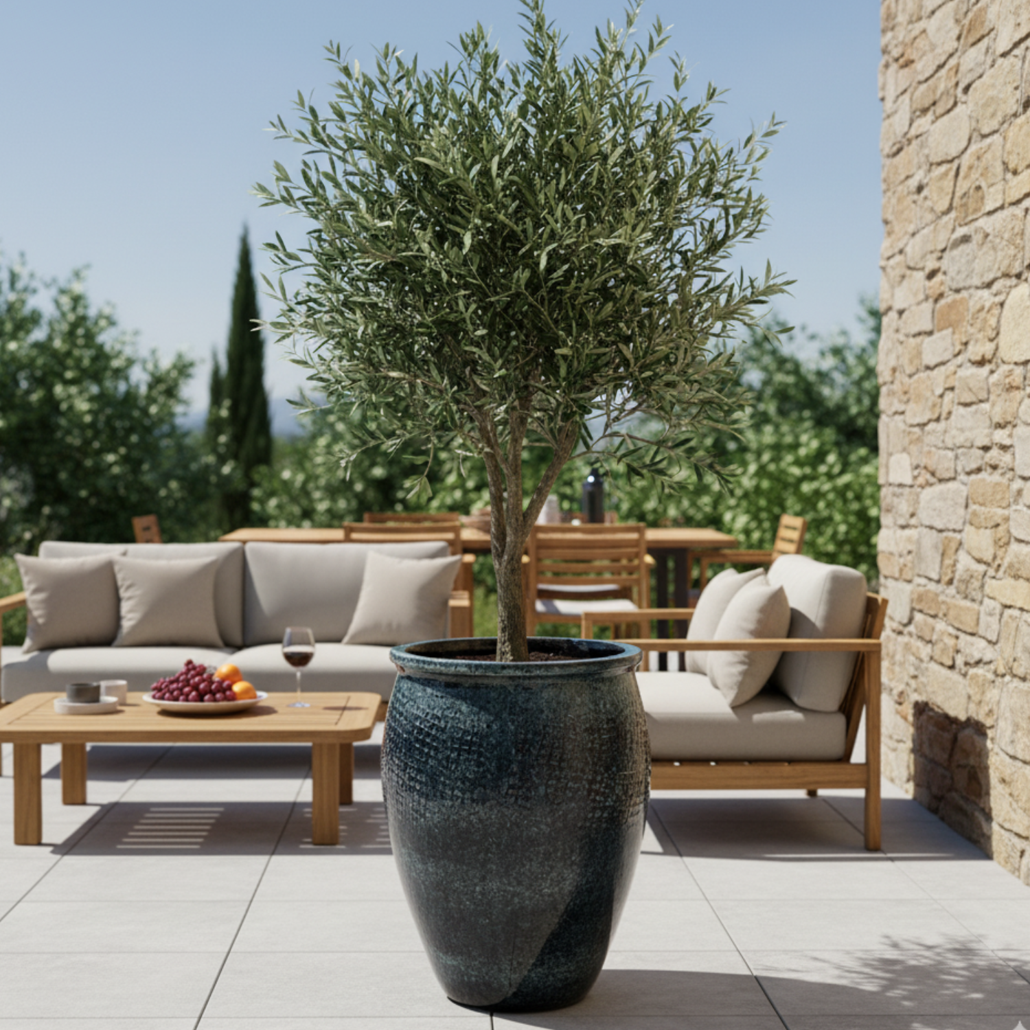 Pot POSEIDON 50x68cm bleu abysse Provencelia