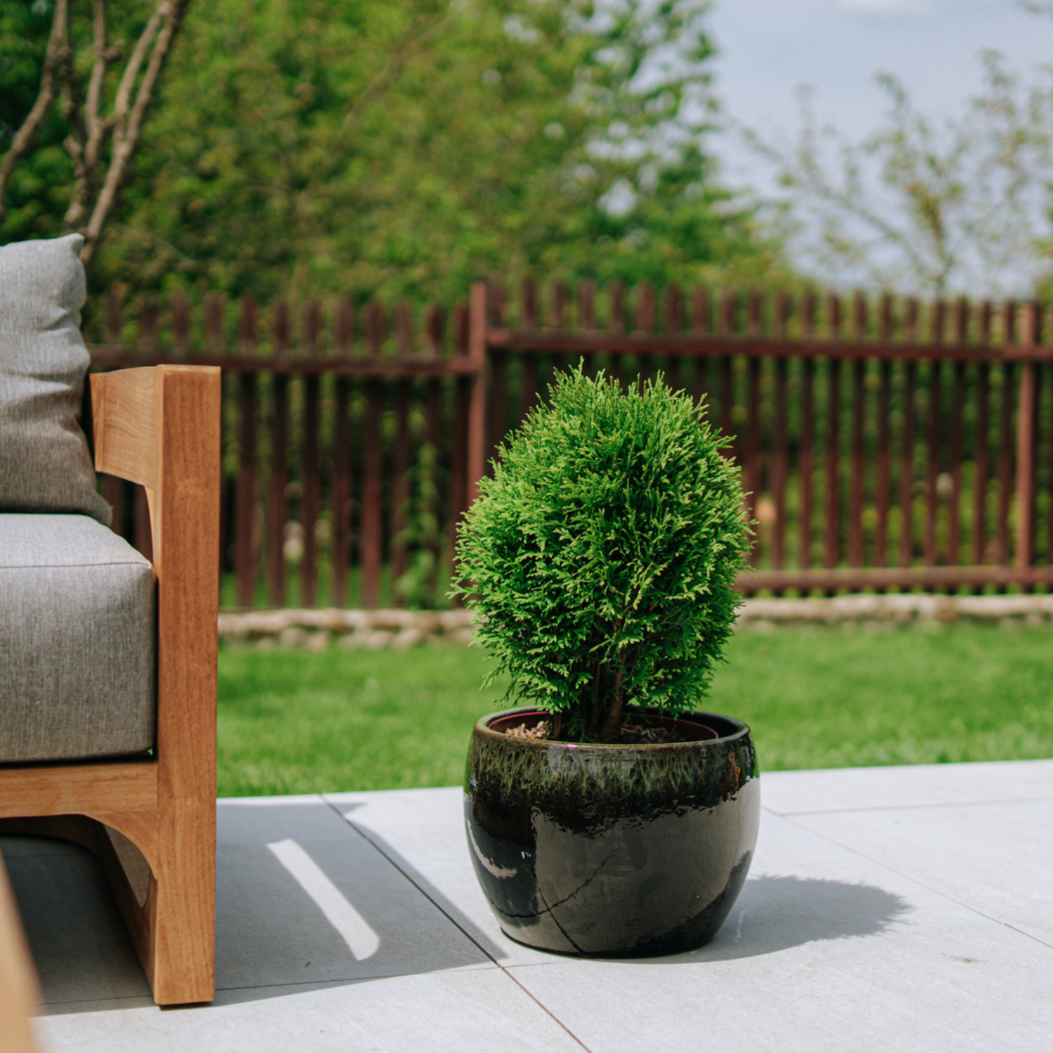 Pot ROMULUS 31x23cm noir & vert Provencelia