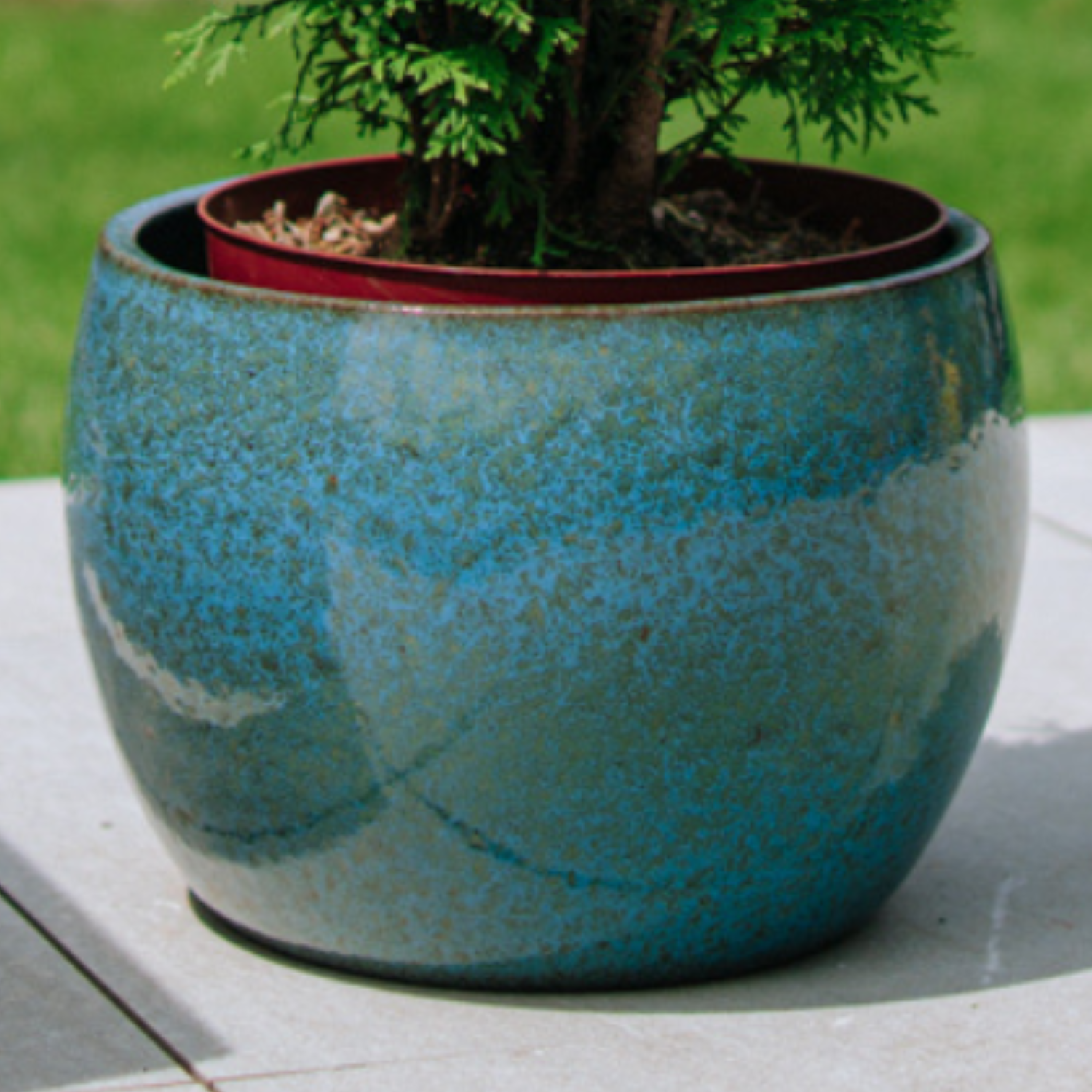 Pot ROMULUS 55x38cm bleu fer Provencelia