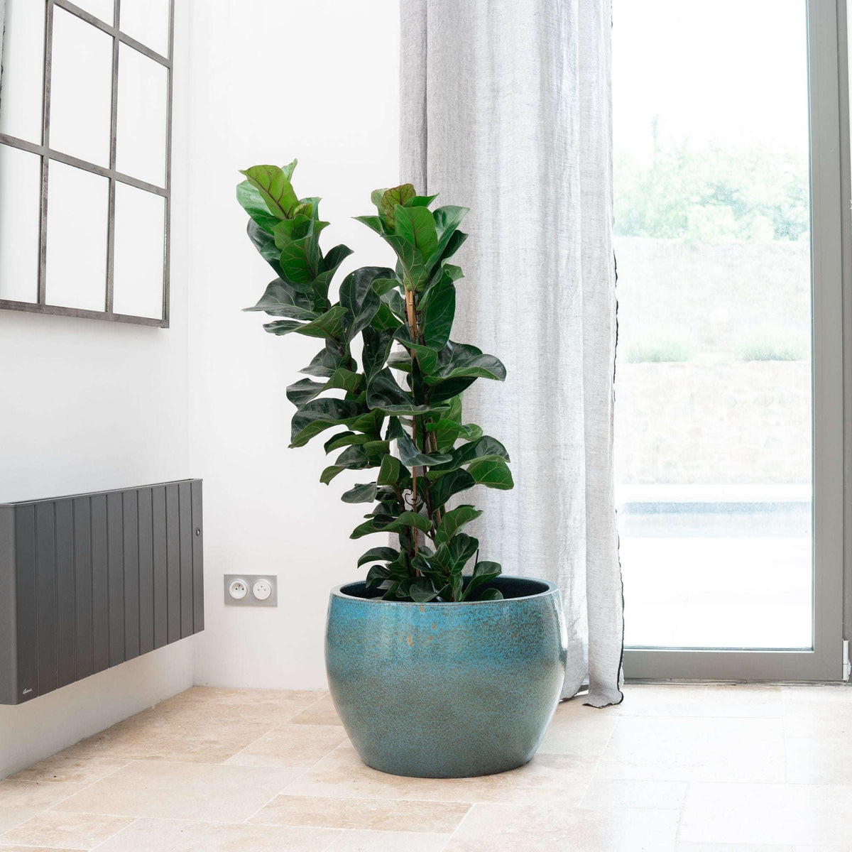 Planter ROMULUS 55x38cm iron blue Provencelia