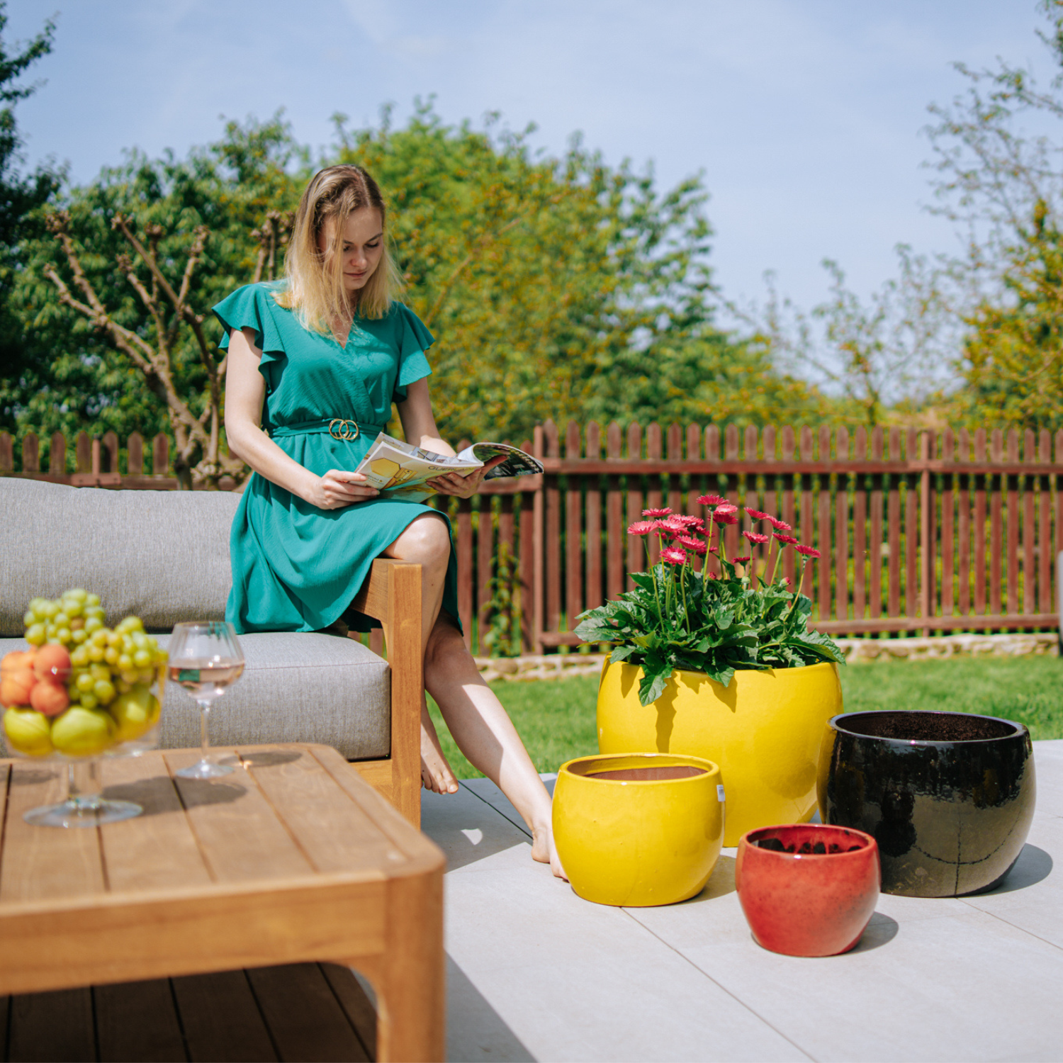 Pot ROMULUS 55x38cm jaune Provencelia