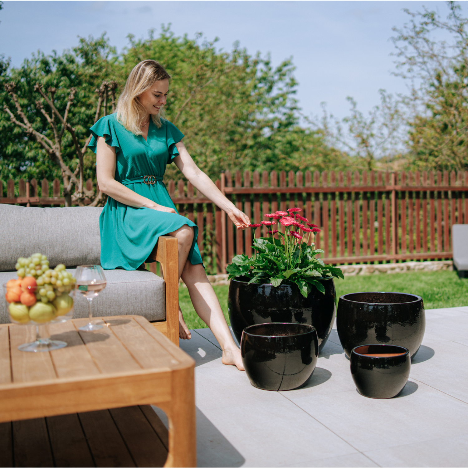 Pot ROMULUS 55x38cm noir Provencelia