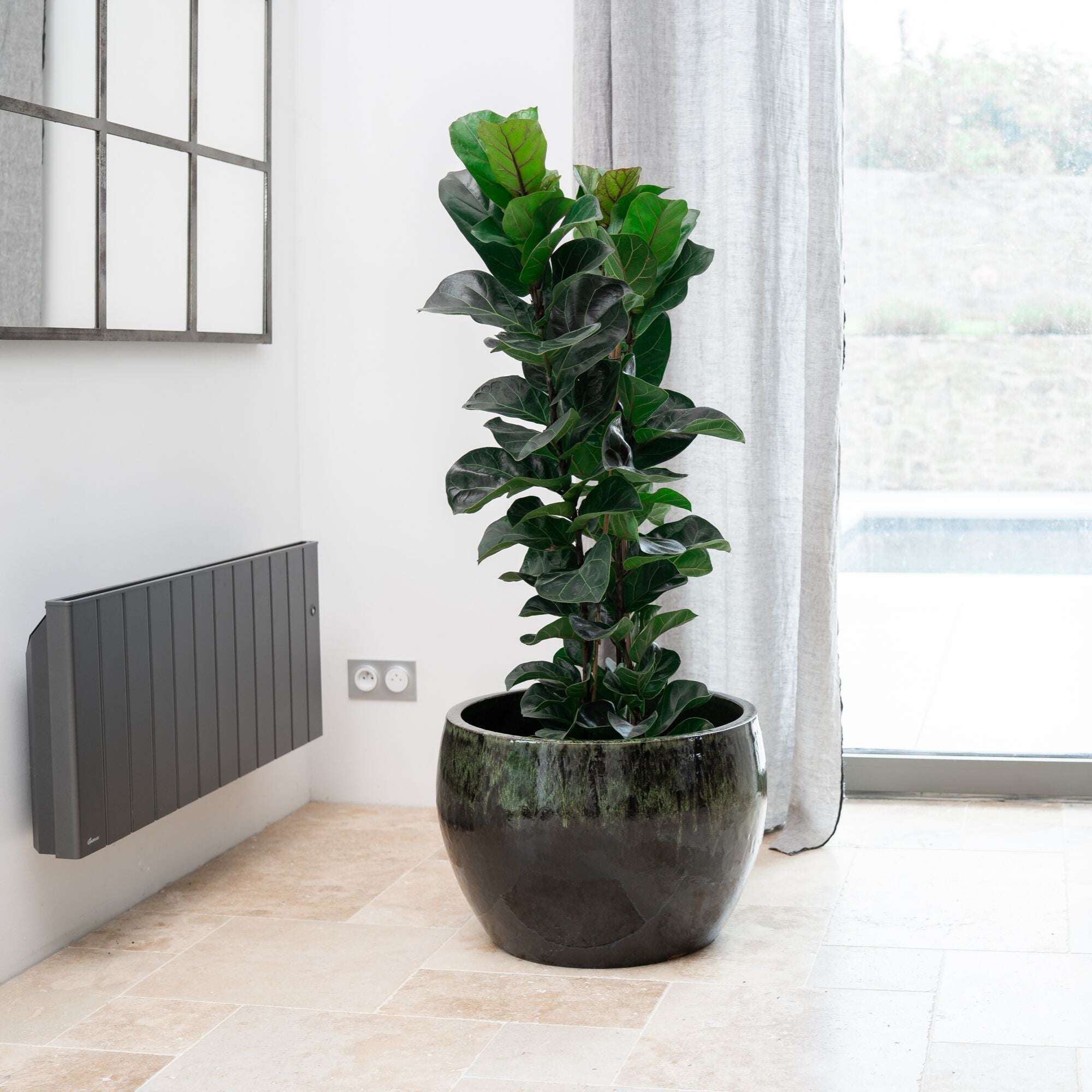 Pot ROMULUS 55x38cm noir & vert Provencelia