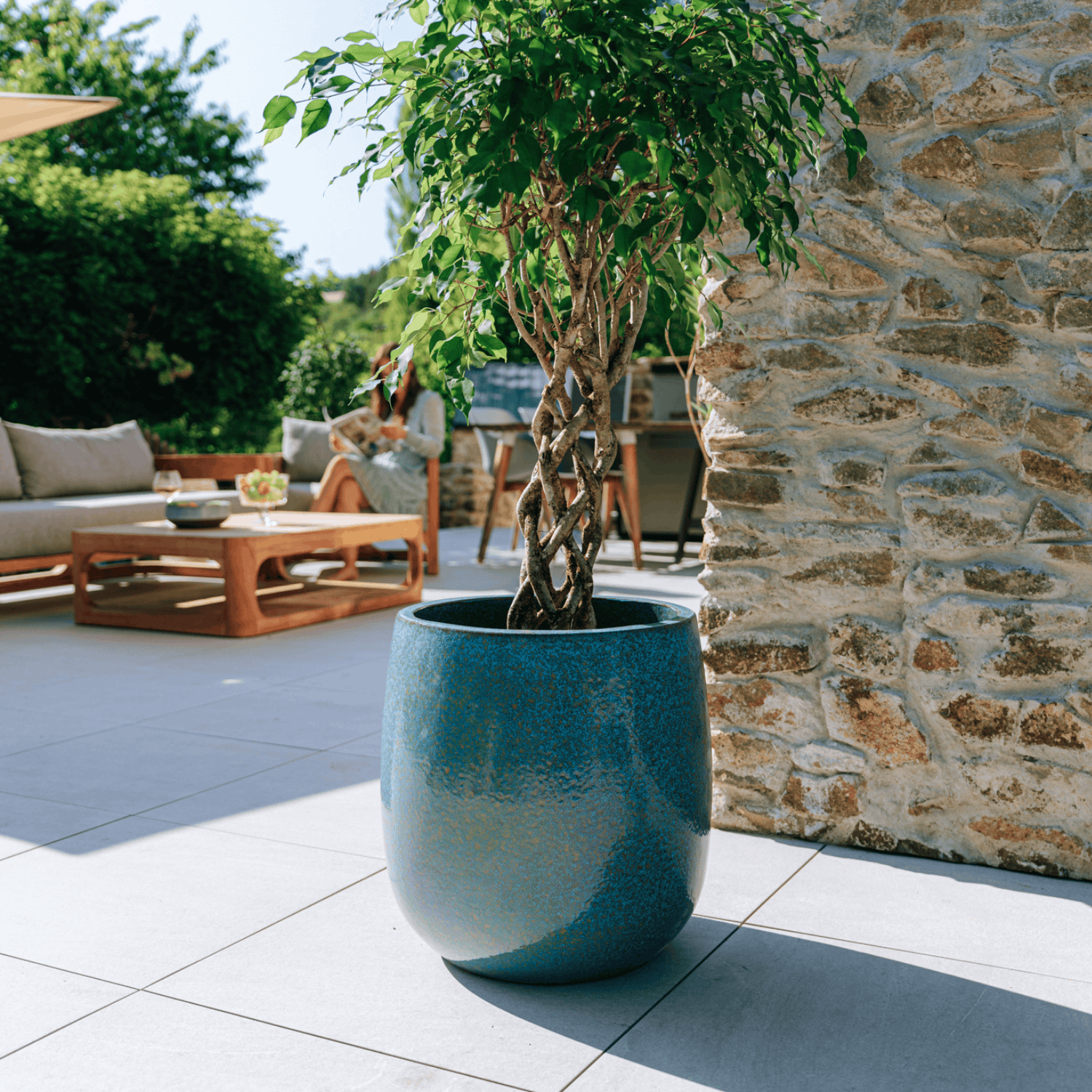 Pot SOCRATE 40x49cm bleu fer Provencelia