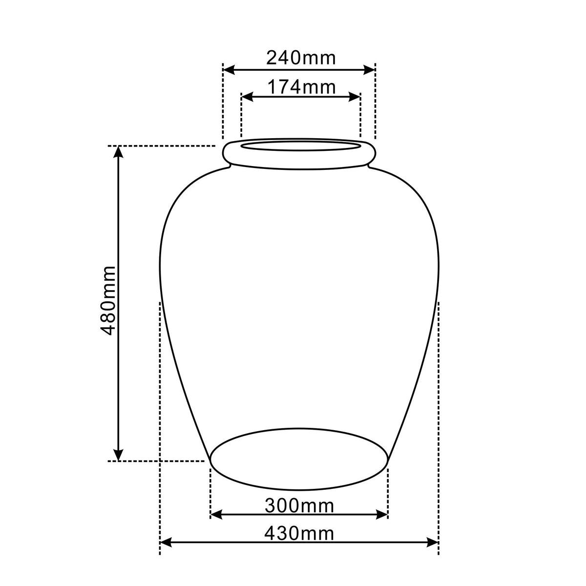 Portavaso preforato Origin grigio nebbia in calcestruzzo fibrorinforzato, schema delle dimensioni del portavaso