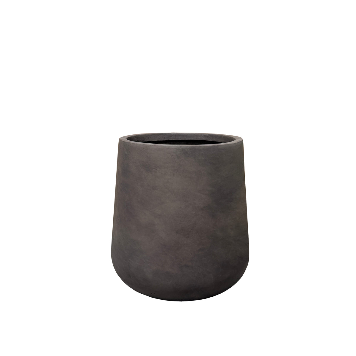 Pre-drilled Silex cachepot 62x63 cm Brown fibre concrete, front view on a white background