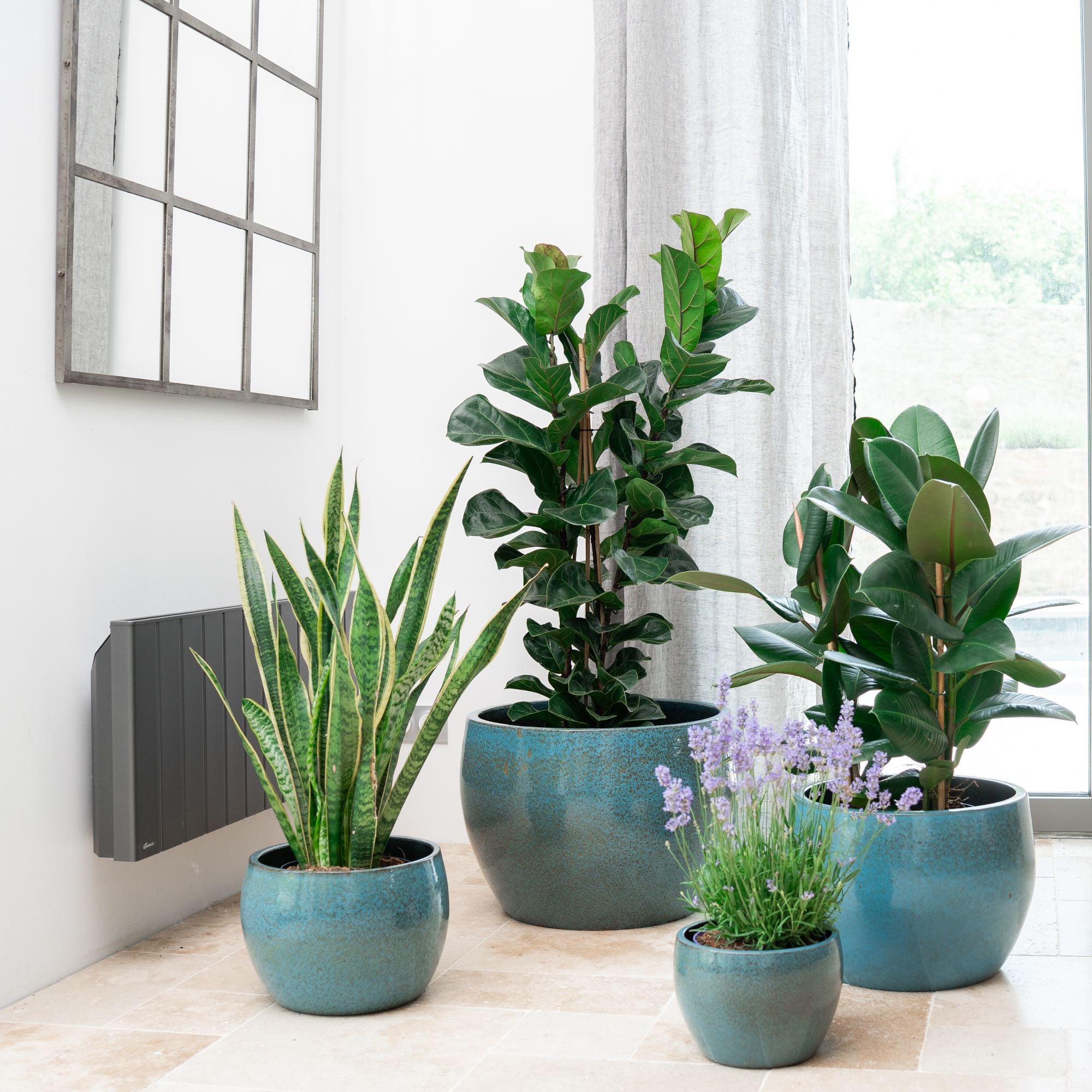 Pot ROMULUS 55x38cm bleu fer