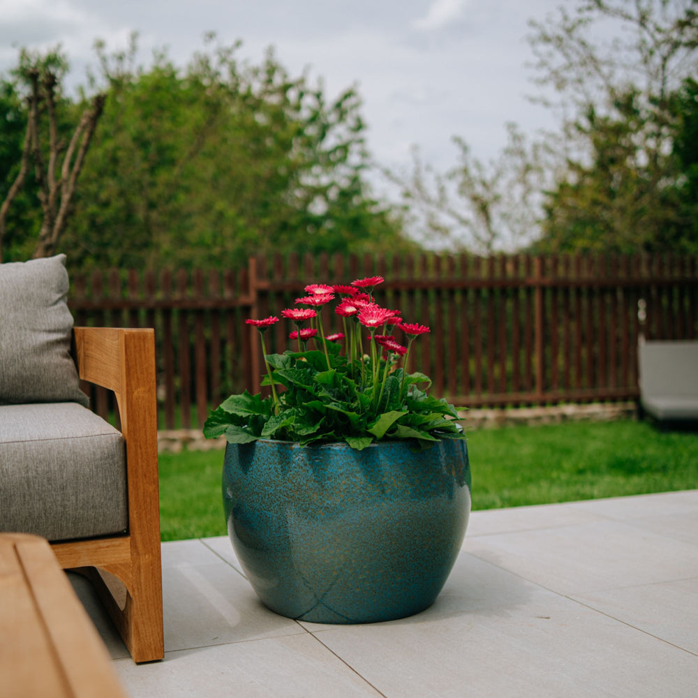 Planter ROMULUS 55x38cm iron blue