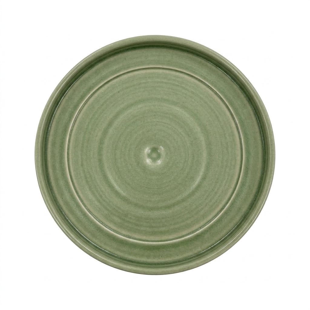 Sottovaso in ceramica verde per vaso – resistente al gelo