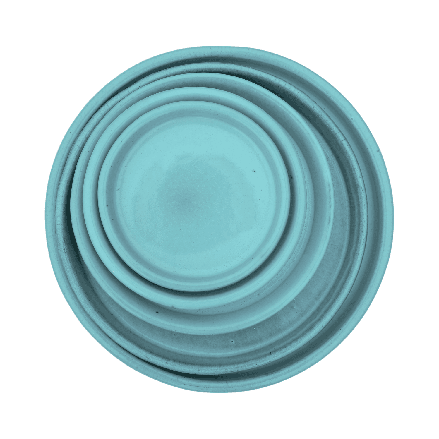 Soucoupe 19cm bleu acier faite à la main en terre cuite émaillée Provencelia