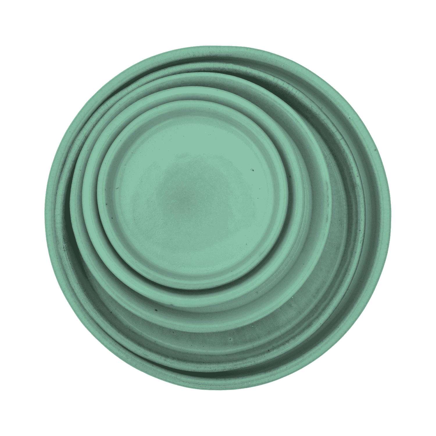 Soucoupe 21cm jade faite à la main en terre cuite émaillée Provencelia