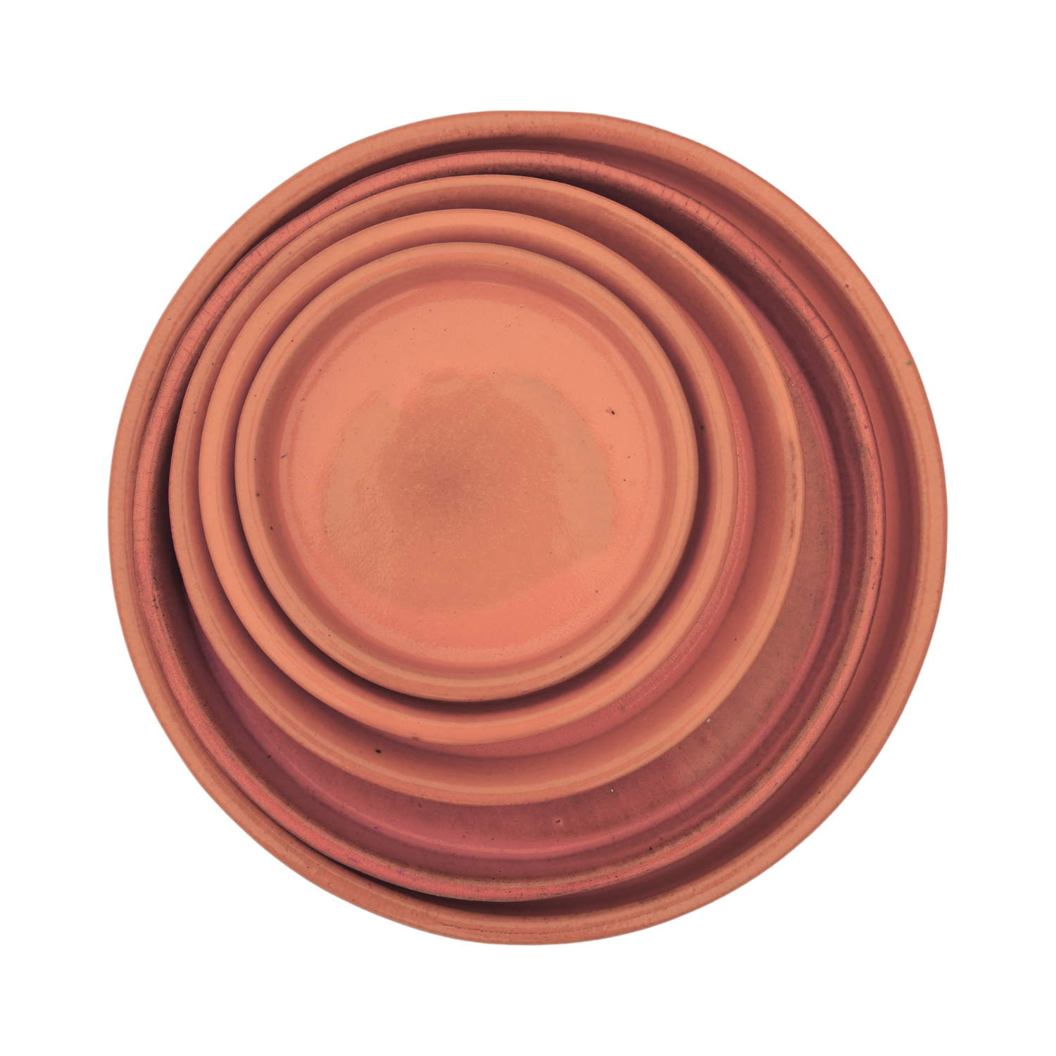 Soucoupe 21cm rouge brique faite à la main en terre cuite émaillée Provencelia