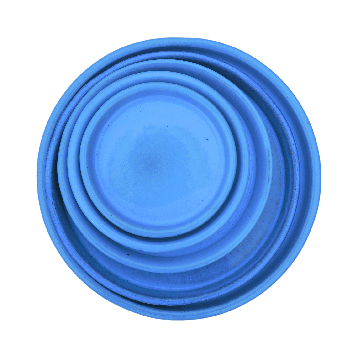 Soucoupe 24cm bleu outremer faite à la main en terre cuite émaillée Provencelia