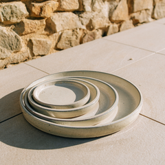 28cm April Sky saucer, handmade in glazed terracotta