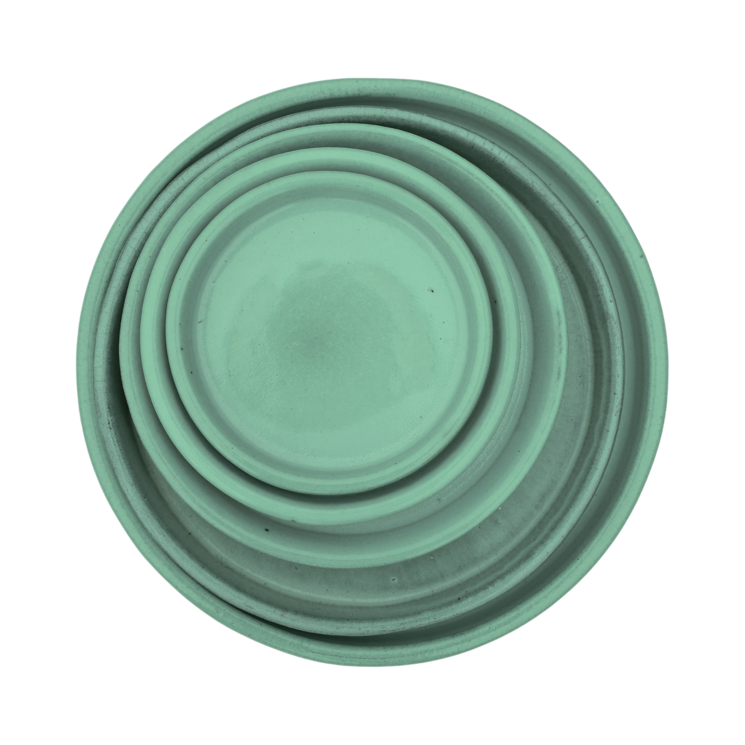 Soucoupe 28cm jade faite à la main en terre cuite émaillée Provencelia