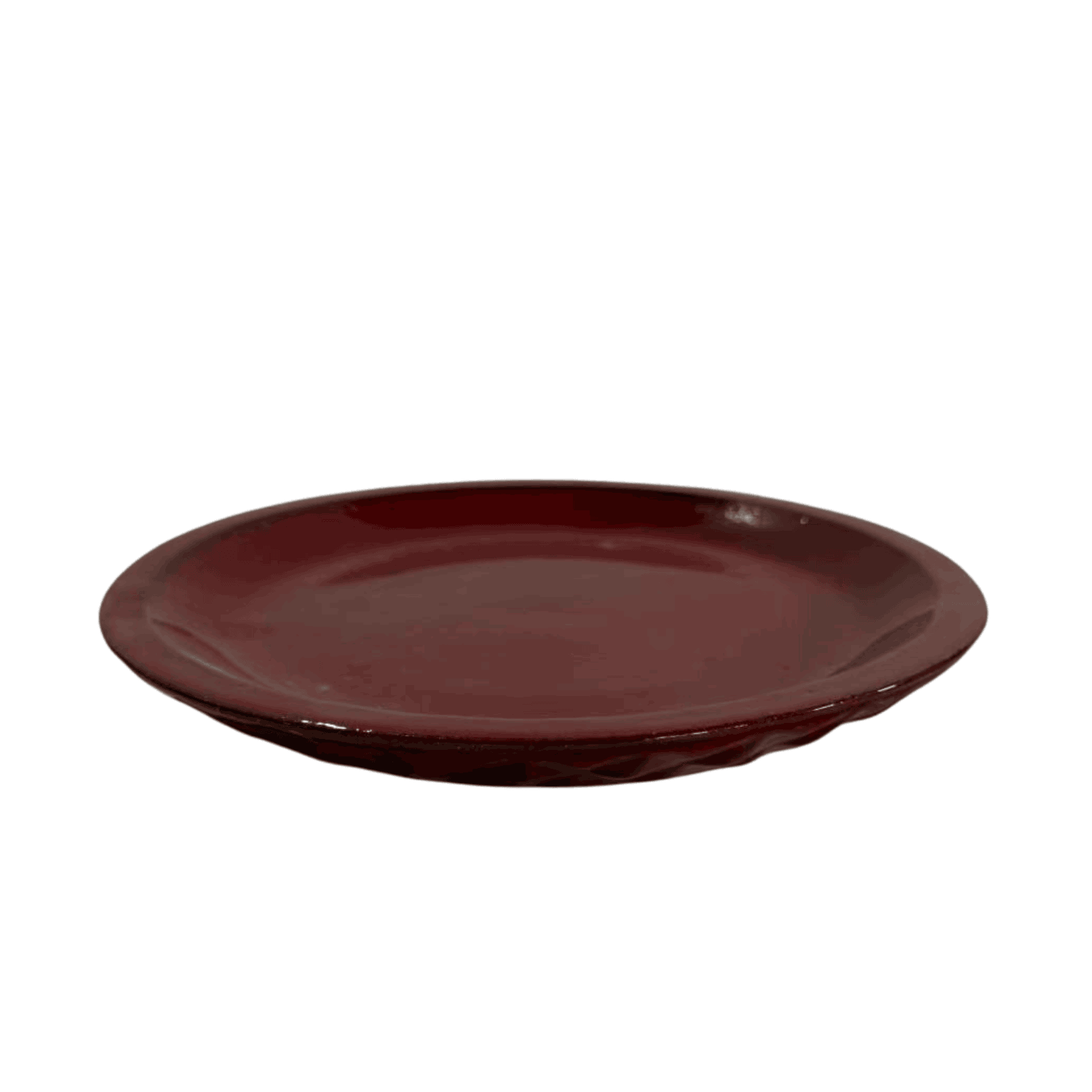 Soucoupe 28cm rouge impérial faite à la main en terre cuite émaillée Provencelia