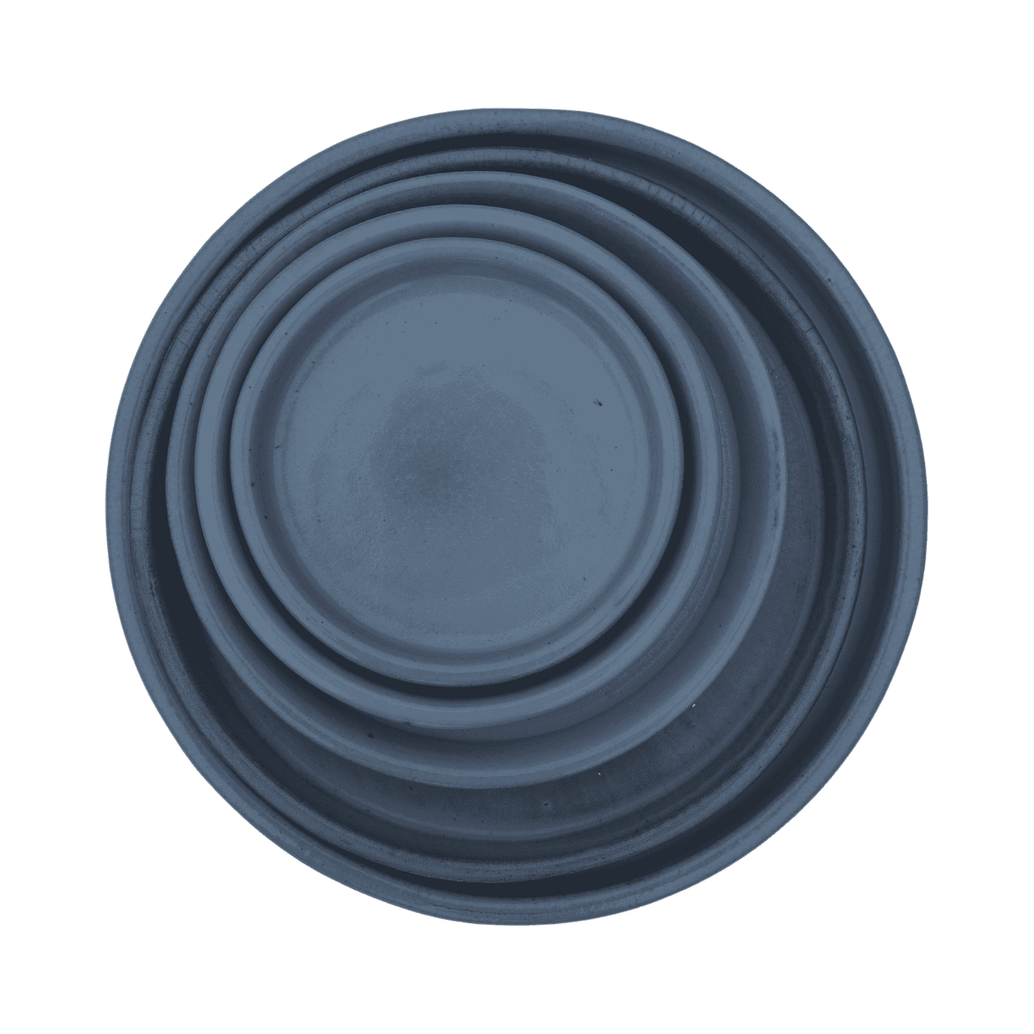 Soucoupe 40cm bleu abysse faite à la main en terre cuite émaillée Provencelia