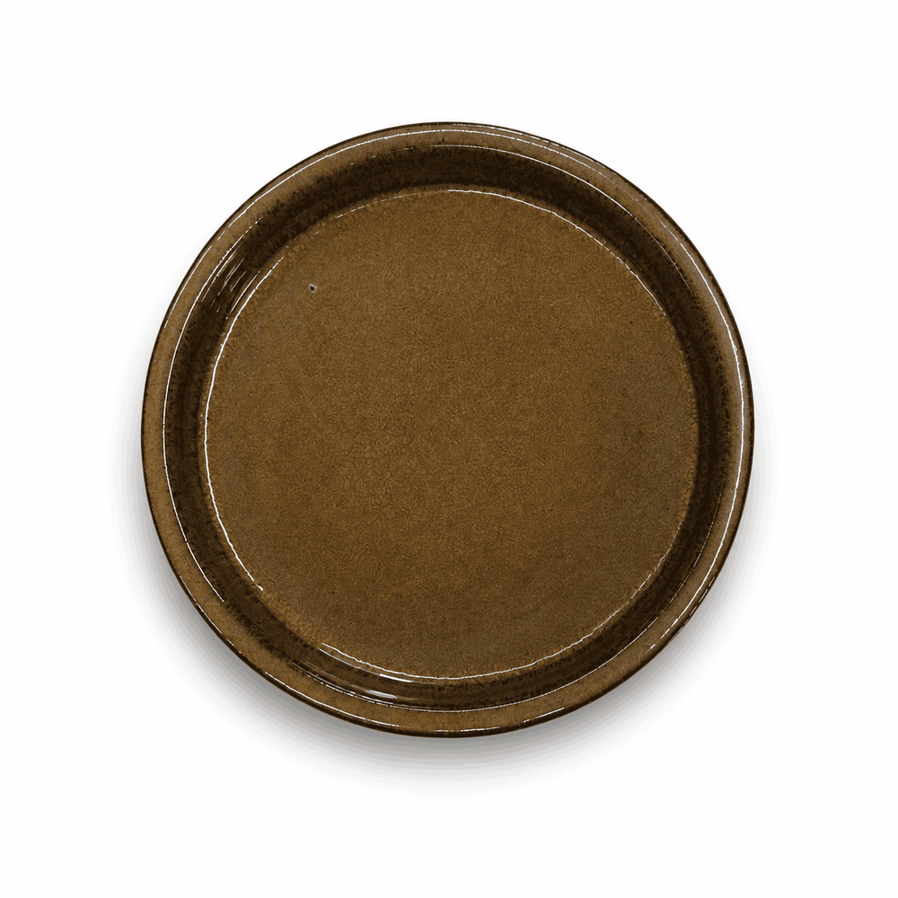 Round saucer 19cm amber honey