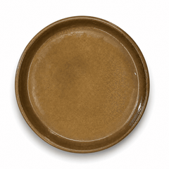 Round saucer 36cm amber honey