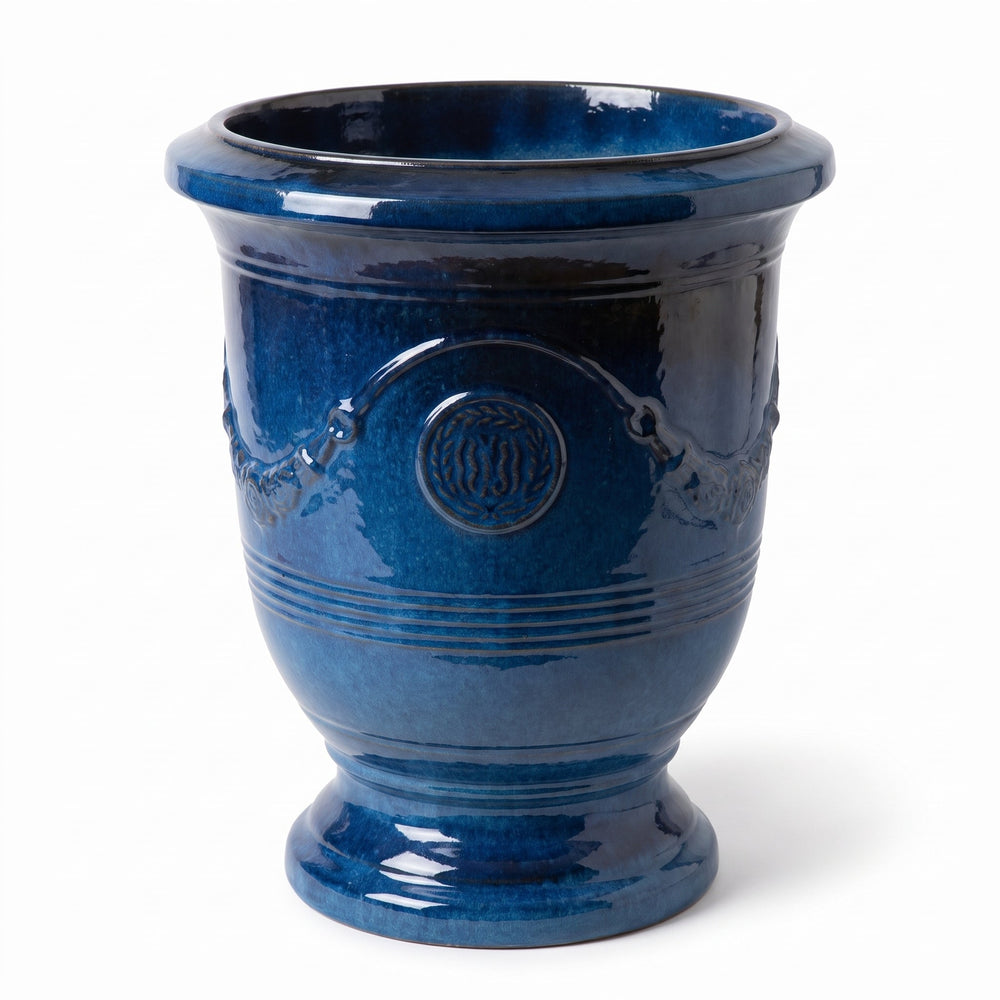 Planter RICHELIEU 46x56cm azure blue