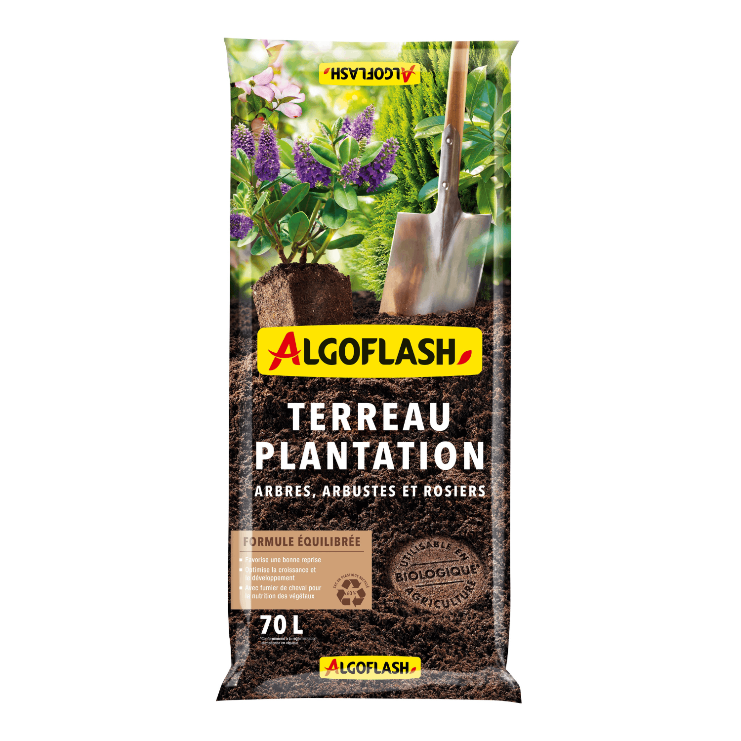 Terreau Plantation Arbres Arbustes Rosiers 70L Provencelia