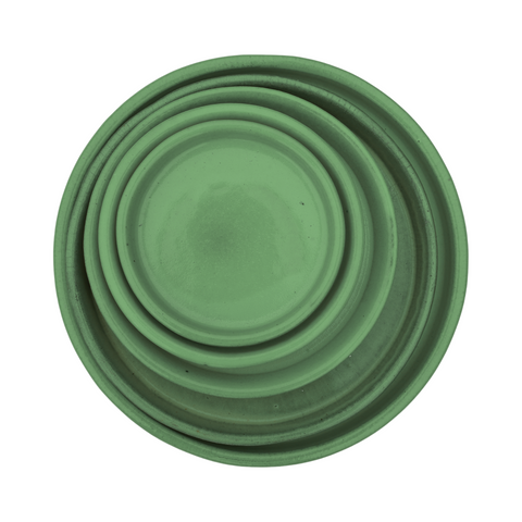 Saucer 40cm, handmade in glazed terracotta, frost-resistant, tropical green